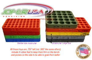 Reloading Block Tray, Multiple Calibers with engraving MAde in USA JOFER USA